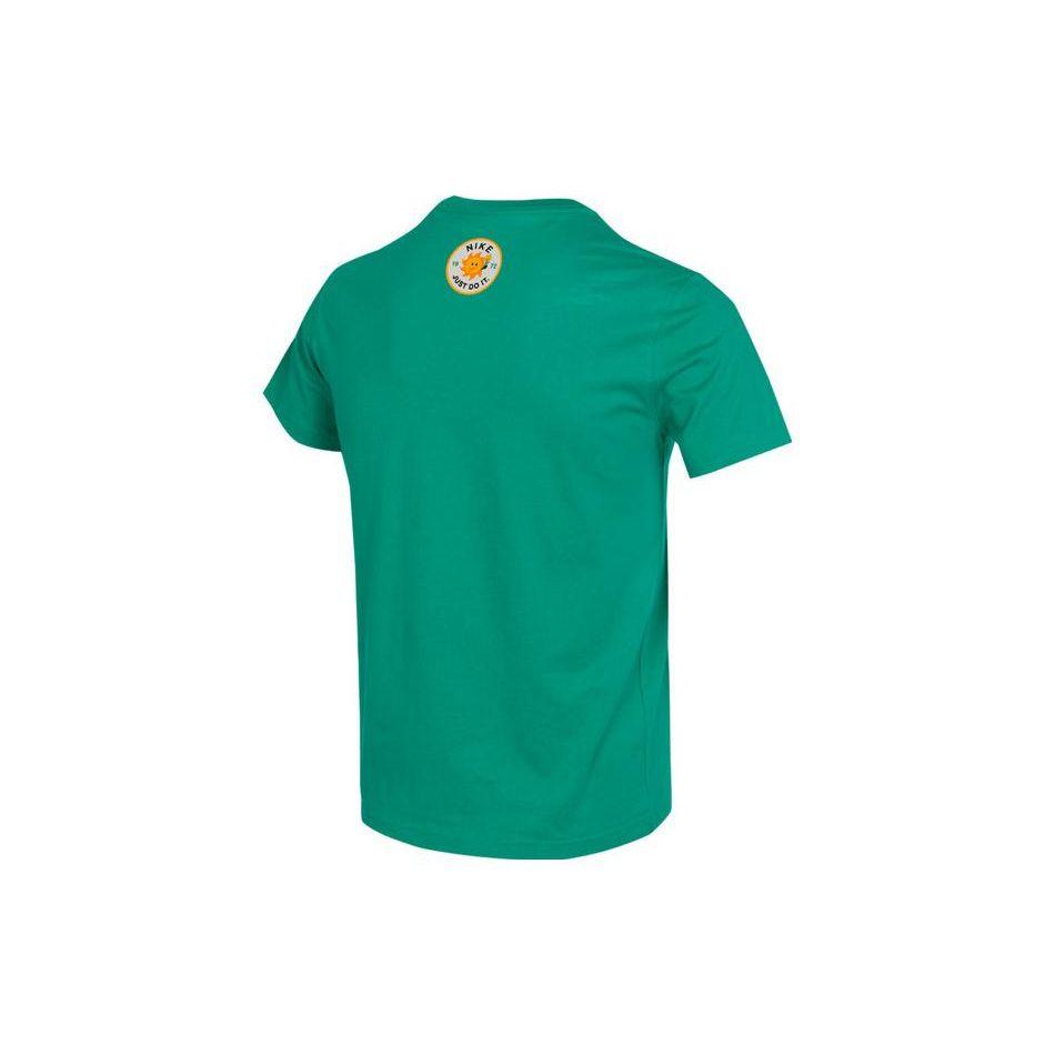 Nike Cartoon Logo Print Round Neck Short Sleeve T-Shirt Kids Tops Stadium-Green FJ7237-324