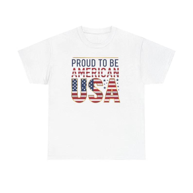Proud To Be American USA Flag T-Shirt Fourth Of July Patriotic Tee XL