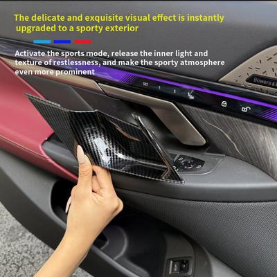 For BMW 5 Series G60 2025-2025 ABS Carbon Fiber Material Inner Door Handle Bowl Cover Trim Decoration Car Interior Accessories