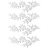 4 Pieces White Flower Vine Embroidered with Leaf Iron on Patch Applique  for Wedding Dress