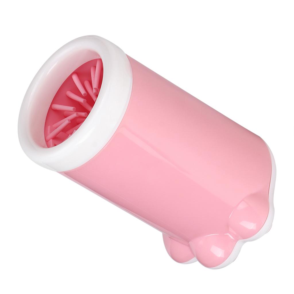 Cute Pet Cat Dog Dirty Paw Cleaning Cup Silicone Non Slip Cleaning Tool Grooming Cup(Pink )