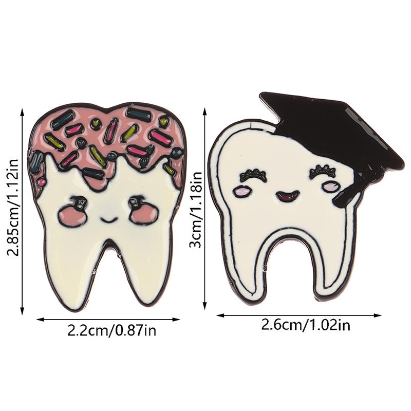 1Pc  Tooth Shape Cute Medical Brooch Pin For Doctor Nurse Lapel Backpack Badge Pins Jewelry Gift Accessories