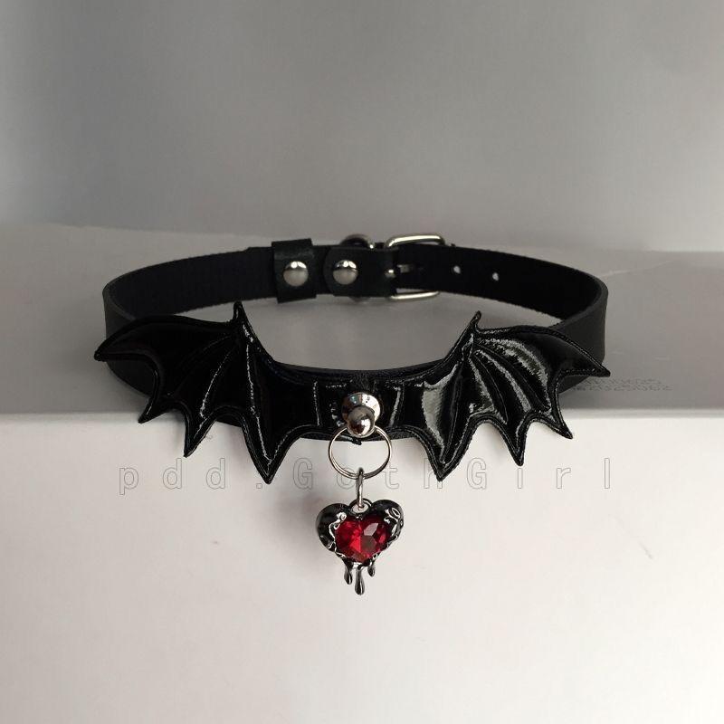 

Хэллоуин Девушка Ретро Готический Панк Стиль Ожерелье Подвеска Крылья Дьявола Воротник Готическое Хэллоуин Ожерелье Панк гагат