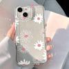 Bowknots & Daisy Transparent Funda Protective Phone Case For iPhone 17 16 15Pro Max 11 12 13 14Pro Plus Shockproof Shell Bumper