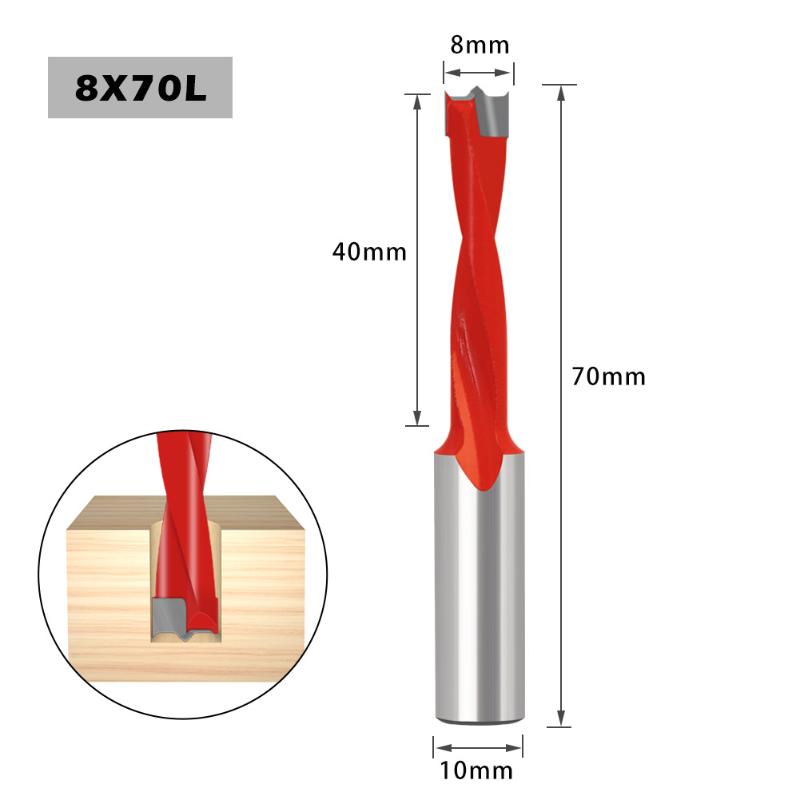 2 Flute Drill Bits 70Mm Length 10Mm Shank Left/Right Row Drill Carbide Hole Opener Wood Alloy Tool