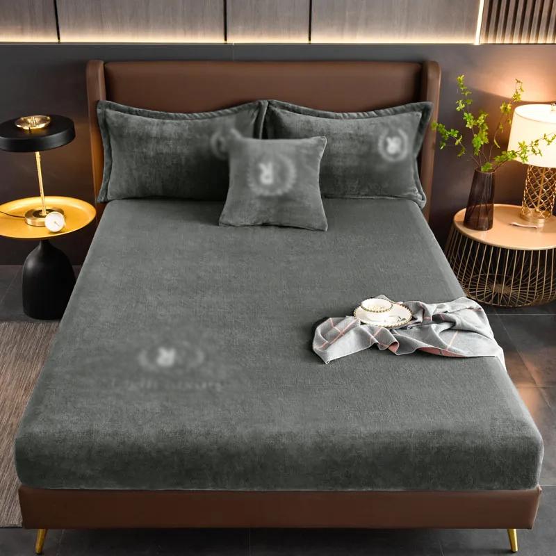 

Однотонные бархатные простыни Теплые регулируемые простыни на резинке для дома Двуспальные простыни Не линяют Машинная стирка Покрывала 90X200CM серый
