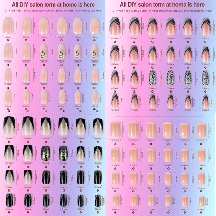 Square Nails Detachable Press On Nails French Artificial Nails False Nails