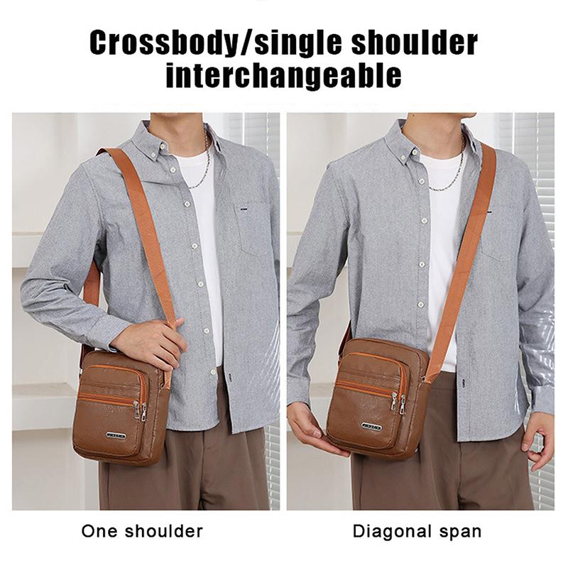 Man Messenger Bag Business Leather Bags Fanny Pack Men'S Genuine Leather Crossbody Shoulder Bags High Quality Tote