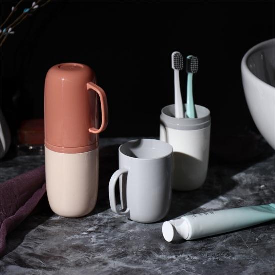 Travel Wash Cup Portable Convenient Plastic Lightweight Travel Toothbrush Cup Case for Trip