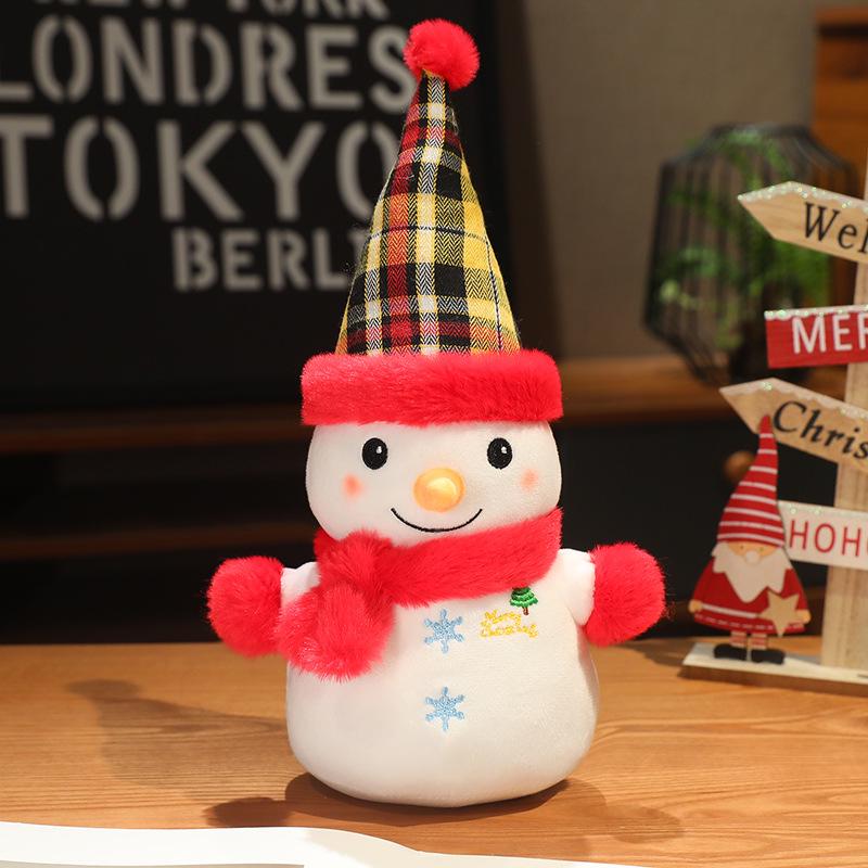 Christmas Holiday Decoration: Tree Plush, Apple Peace Wreath, and Gingerbread Man Throw Pillow.