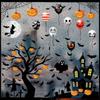 Bat Pumpkin Tree Window Sticker Waterproof Glass Sticker Creative Door Sticker  Home Decor
