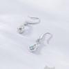 Free Bird Aquamarine Earrings for Swaying Hook 925 Metal Allergy March White Day White Day Return Gift Women, "drop Flower" Earrings, Silver, Safe,