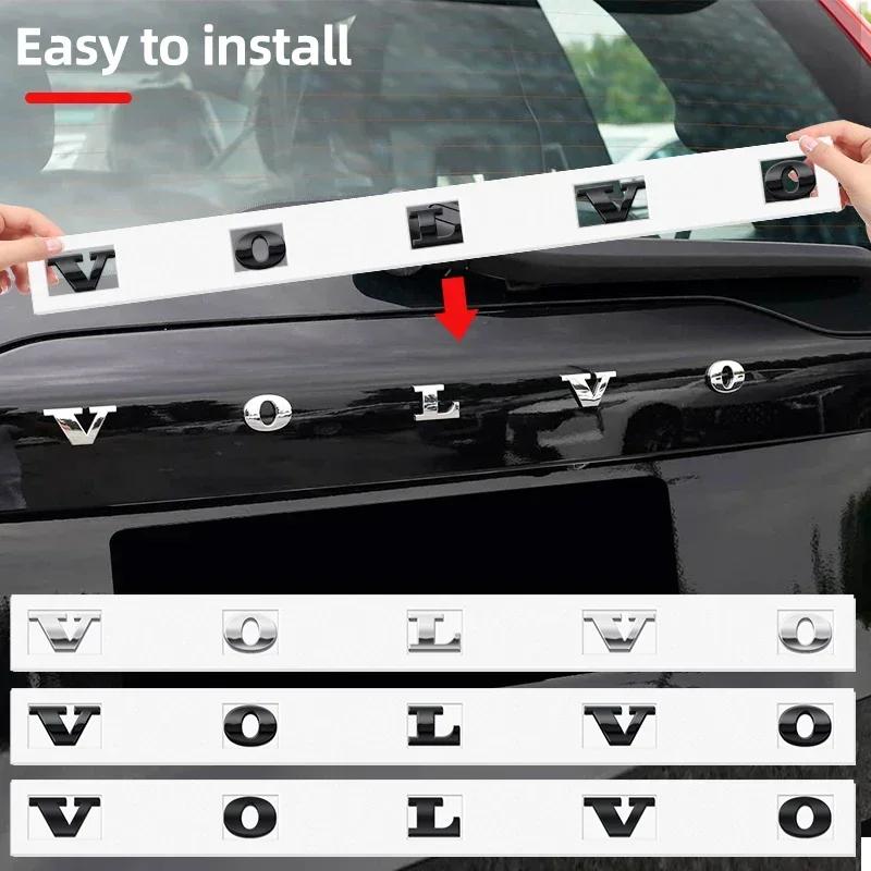 Bjz9 3D ABS Logo Letters Car Rear Trunk Badge Sticker For Volvo Xc60 Xc90 V40 V60 S60 V50 V90 S80 C40 XC40 V70 XC70 C30 C70 T5 T6