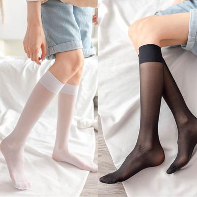 10 Pairs of Mid-calf Black Stockings for A Summer, Thin and Pressure-reducing Style, Tall and Knee-high White Stockings for A Woman