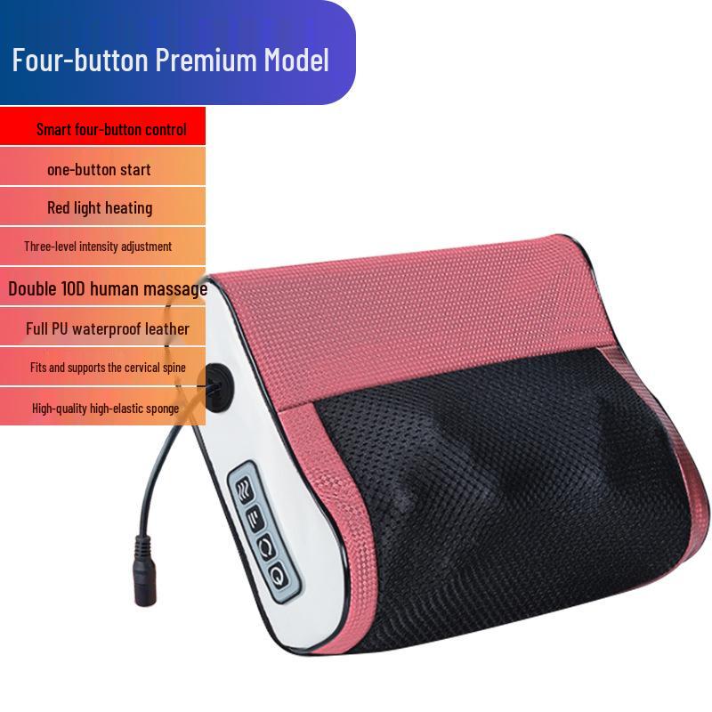 Cervical & Neck Massager: Multifunctional Heated Pillow for Shoulder, Waist, and Back - Dual Use for Car and Home