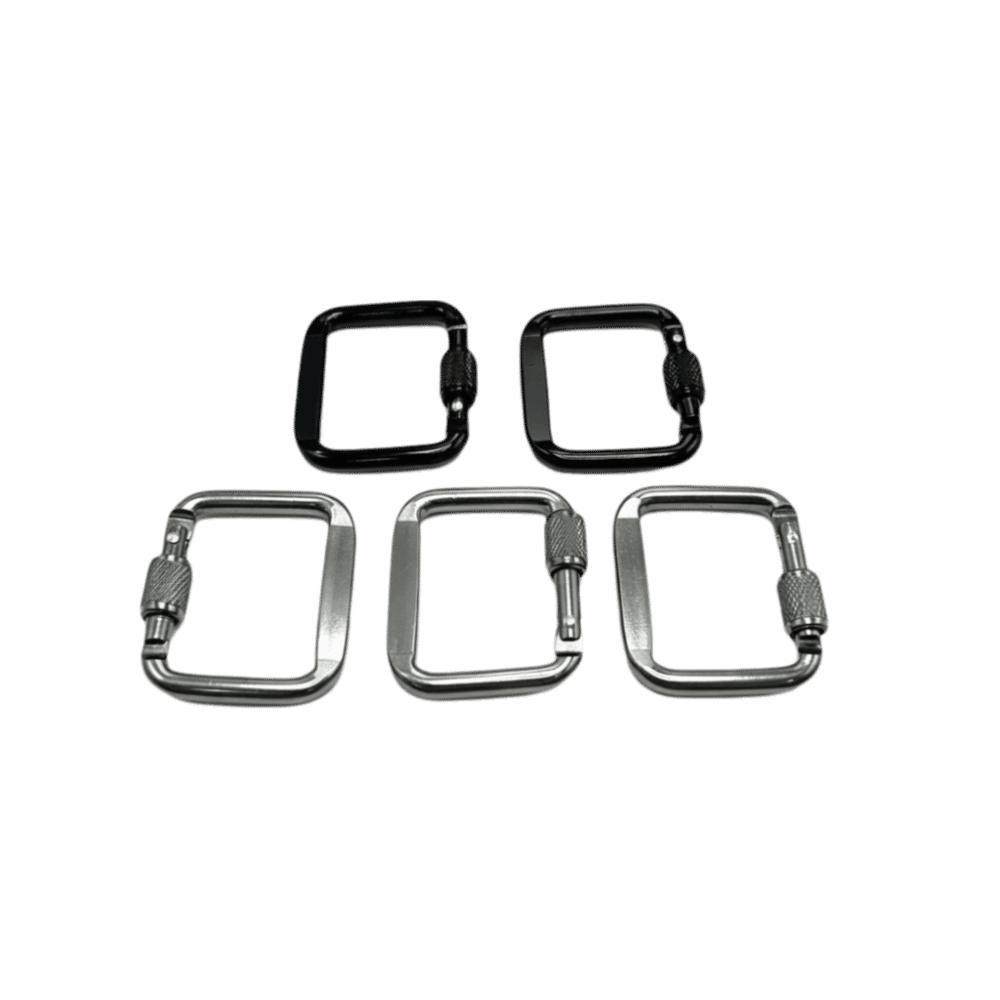 5pcs Square Carabiner Durable Keychain Buckle Accessories Snap Hook Clip  Hiking