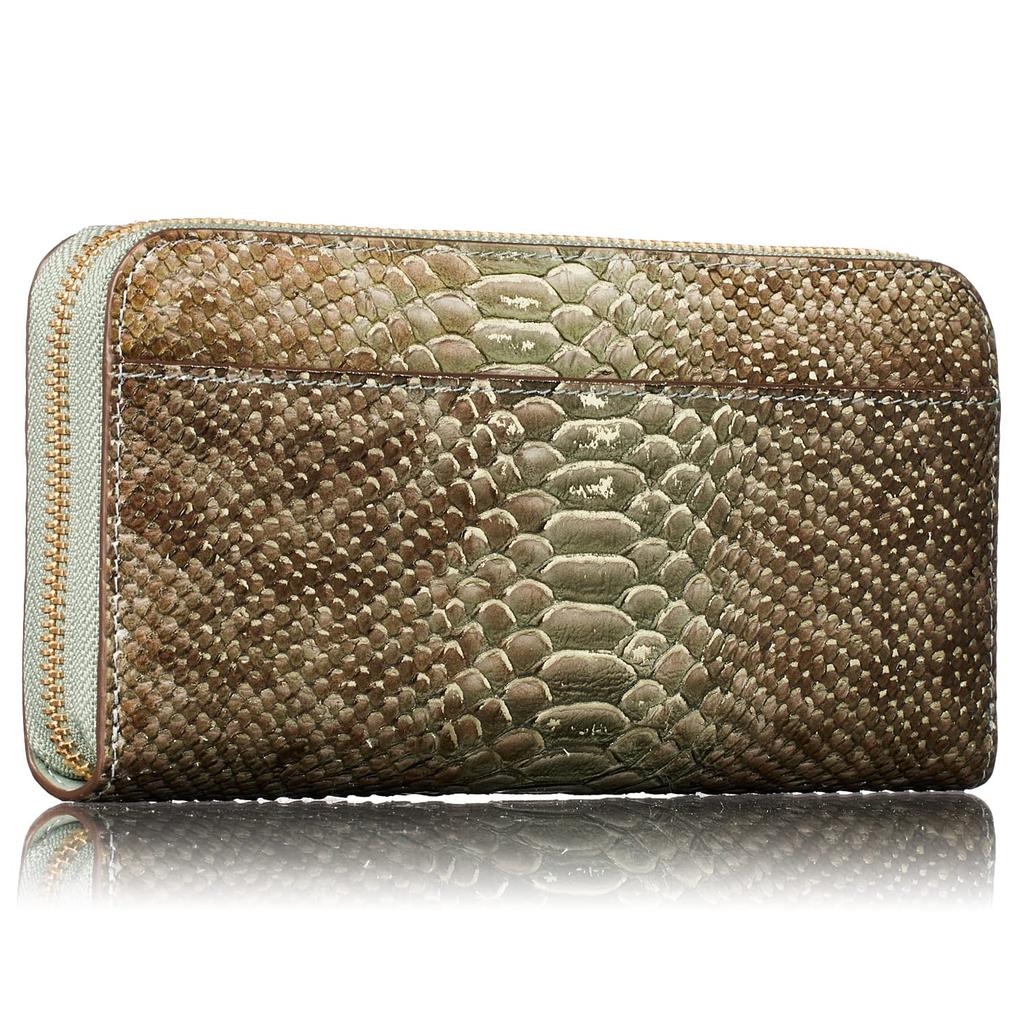 [VOICE] Align Women's Anaconda Diamantina Long Wallet, Made in Italy by Atema, featuring Cowhide Leather with Elegant Python Embossing, Perfect for