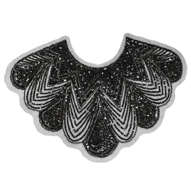 

Handcraft Rhinestones Mesh Applique Patches Ideal For Jackets Bags And Costumes чорний