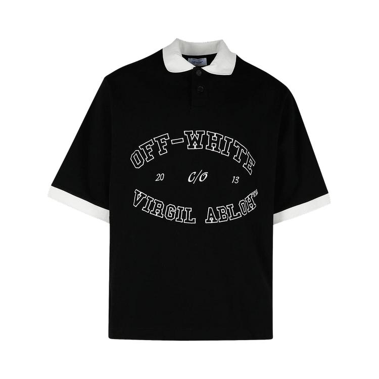 

Off-White College Short-Sleeve Polo Black/White Men Tops OMGB017F24JER0031001 XL