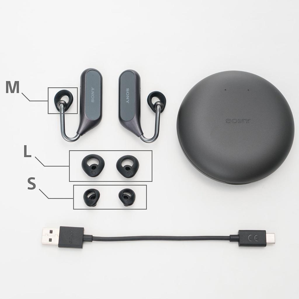 Sony Xperia Ear Duo XEA20JP True Wireless Sprachassistent 2018 schwarz Kopfhörer Offenes Design, Funktion, Quad-Beamforming-Mikrofon, Modell,