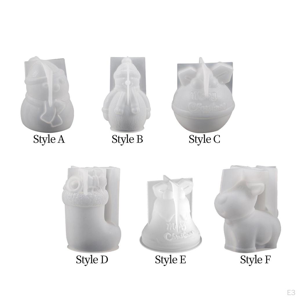 Christmas Silicone Model Candle Making Polymer Clay Crafts Resin Casting