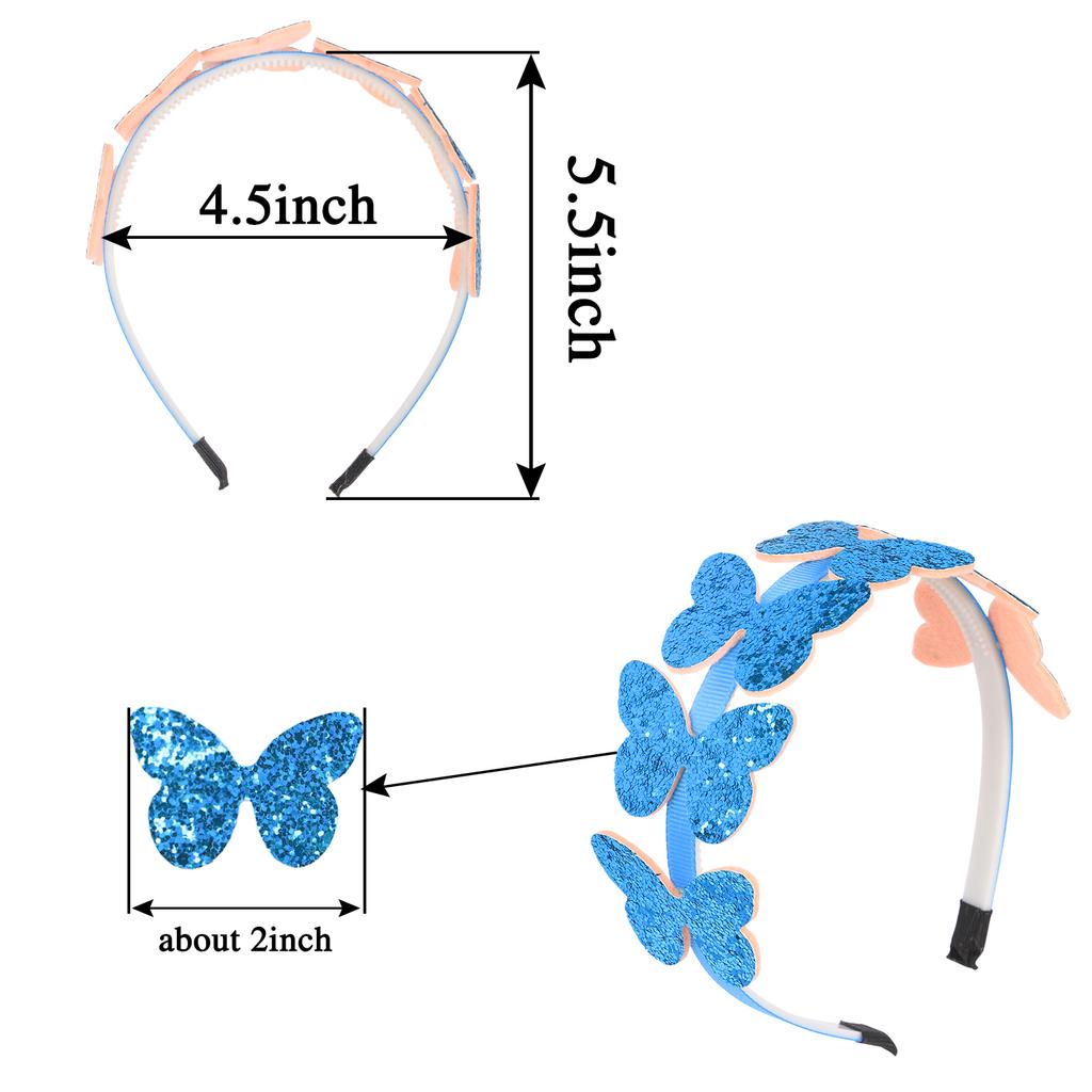 1PC Butterfly Headbands for Girls Cute Glitter Butterfly Hairbands Children Kids Hair Accessories