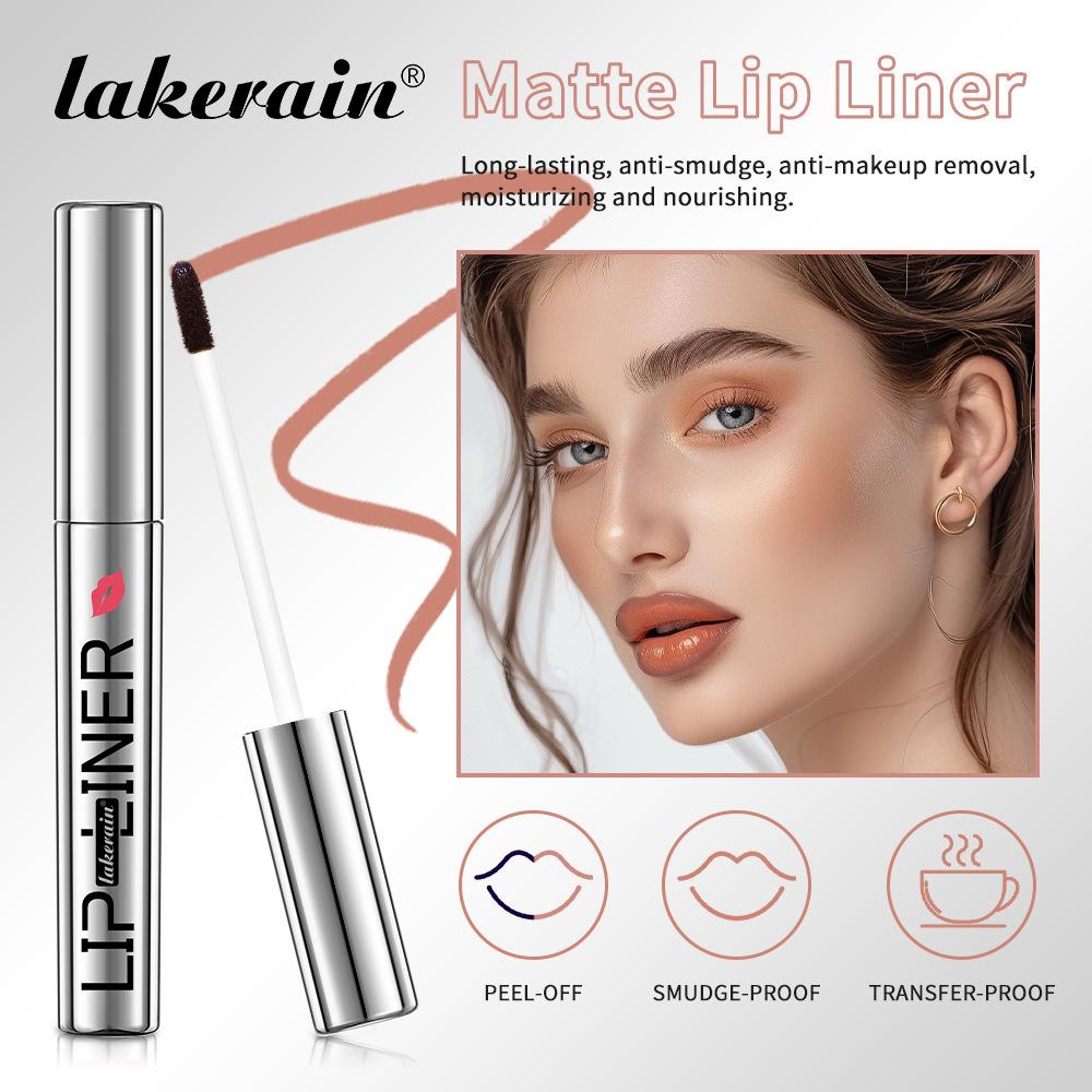 Lakerain Peel Off Lip Liner Tattoo, Waterproof Long Lasting Matte Lip Liner, Smudge Proof Transfer Resistant Peel Lip Makeup Liner for Lips