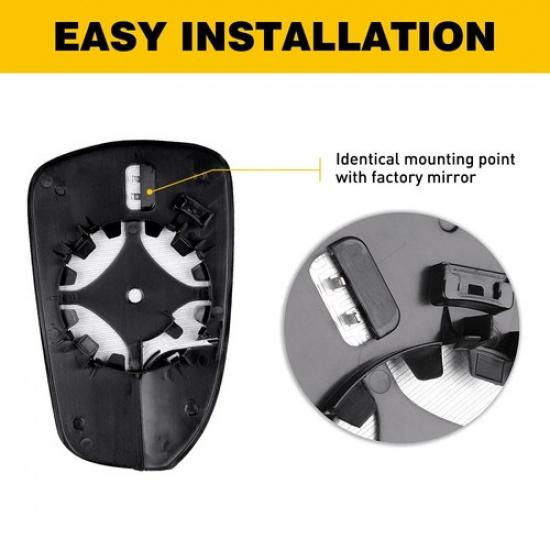 2x LH RH Passenger Driver Rear View Side Heated Mirror Glass For Ford Fusion PUS