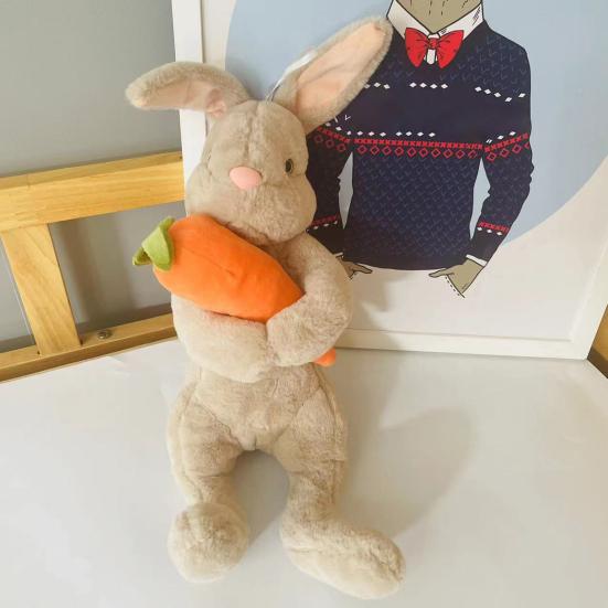 Cute Bunny Plush Toy Hugging Carrot Soft Stuffed Rabbit Doll for Kids