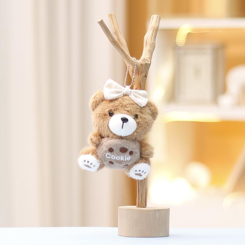Bow Tied Adorable Dessert Bear Plush Keychain Cookie Themed Stuffed Toy Keyring