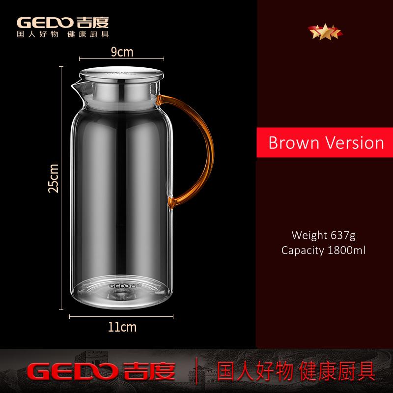 

LFGB Certificate High Borosilicate Glass Kettle Ultra Hardness 4mm Transparency Water Bottle -20℃ to 400℃ Resistant 2L Ewer