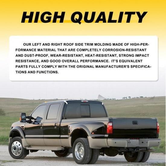 For 1999-2007 Ford Super Duty Oxford White 2PCS Upgraded  Cab Roof Molding K