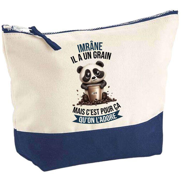 Trousse de maquillage - PLANETEE - Imrâne Panda Grain - Grand format - Coton - Impression HD