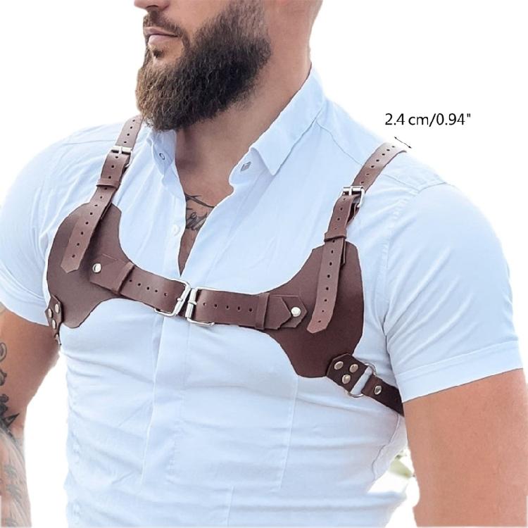 Adjustable Straps Clubwear Self Bondage Costumes Men Leather Body Chest Harness