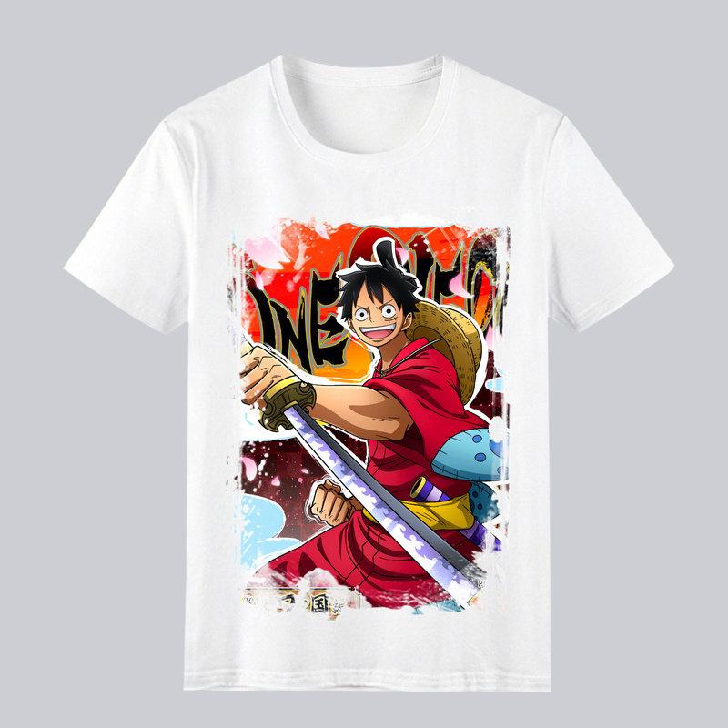 One Piece Luffy Printed Pattern Tshirt and No Country Casual Comfortable and Highquality Cotton Parentchild Wear