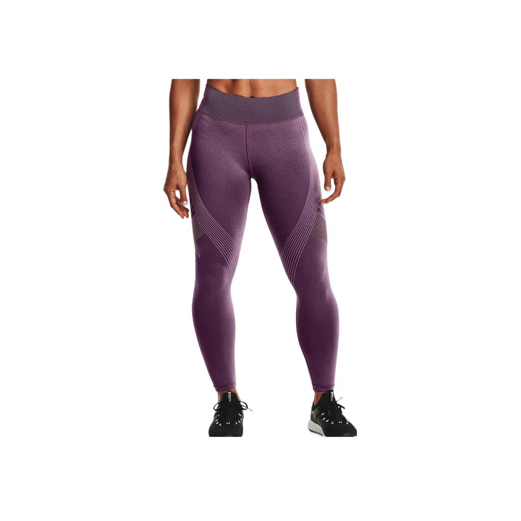 Under Armour Seamless Sports Training Capri Leggings Women Bottoms Purple 1361022-501