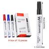 10Pcs Erasable Whiteboard Marker 2.0mm Line Width Marker Water Based Inks Quick Drying for Office Black Redness Or Blue