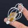 Halloween Sale Natural Plume Agate Trendy Bezel Wedding Pendant Sterling Silver