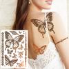 Golden Turtle Anchor Temporary Tattoo For Women Adult Realistic Compass Flower Fake Tattoo Sticker Washable Body Art Tatoo Decal
