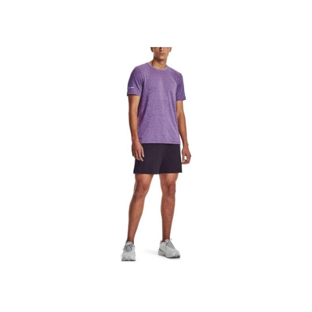 Under Armour Solid Color Crew Neck Short Sleeve T-Shirt Men Tops Purple 1375692-571