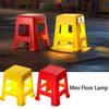 Ornament Plastic Material LED Mini Stool LED Light Stool Shape Night Light Cute Design Mini Size Phone Holder Desktop Use