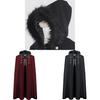 Medieval King Warrior Cloak With Wool Collar For Halloween Costume Party