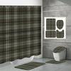 4PCS  Shower Curtain Sets With Shower Curtain And Rugs Toilet Lid Rug U Shape Mat And Bath Mat Bathroom Set  With 12 Hooks