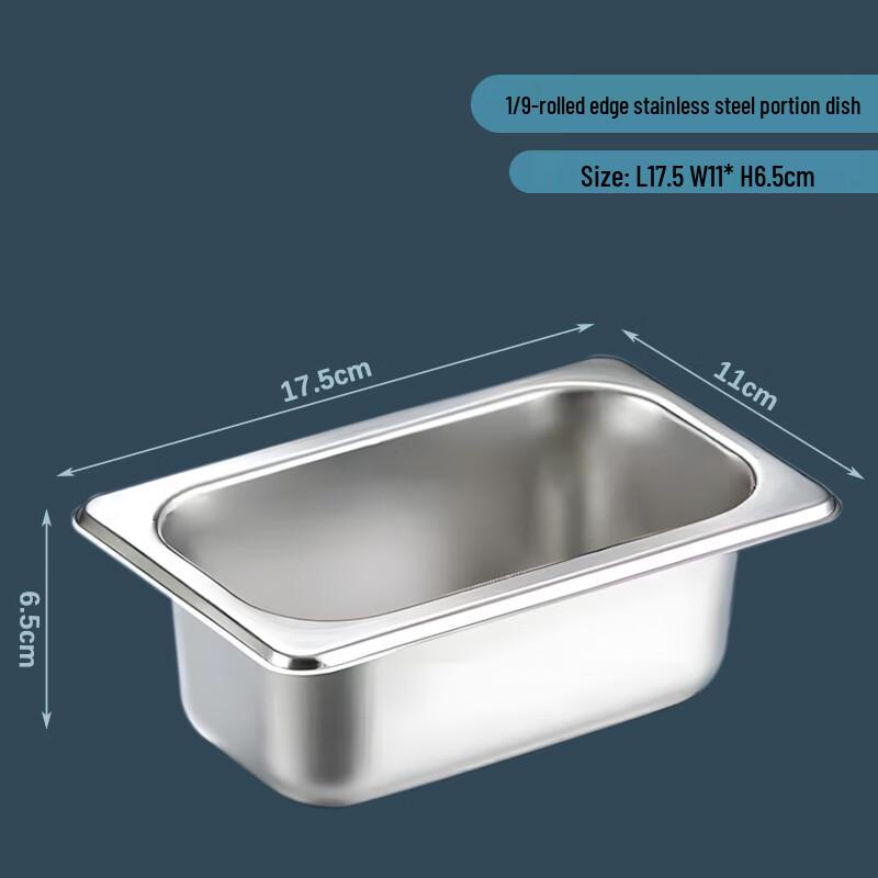 304 Edelstahl 1/9 Gastronorm Speisebehälter, 6,5 cm tief, 5er-Pack