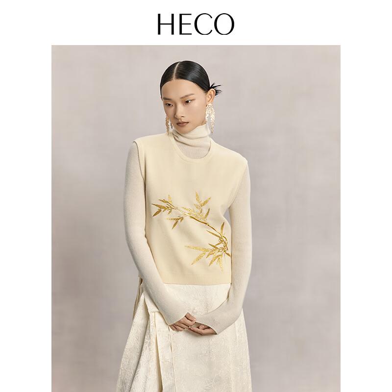 

HECO Вязаный жилет из мериносовой шерсти в новом китайском стиле для женщин L