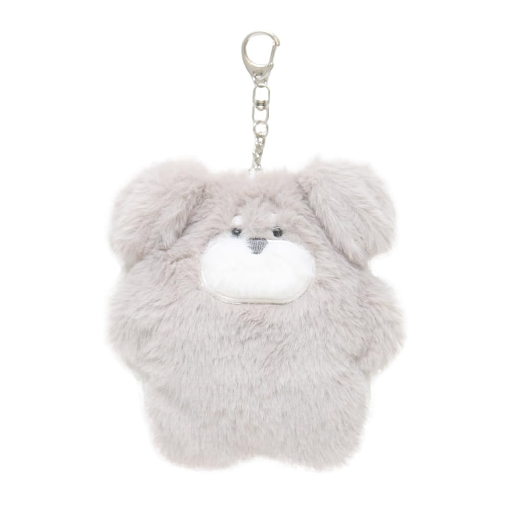 

AS KNOW AS plus (ASKNOW AS PLUS) ZY8576 Soufflé Key Ring Pouch, Schnauzer, F, Animal, Fluffy, Pouch, Small Item Holder, Cute Plush Dog, Gray