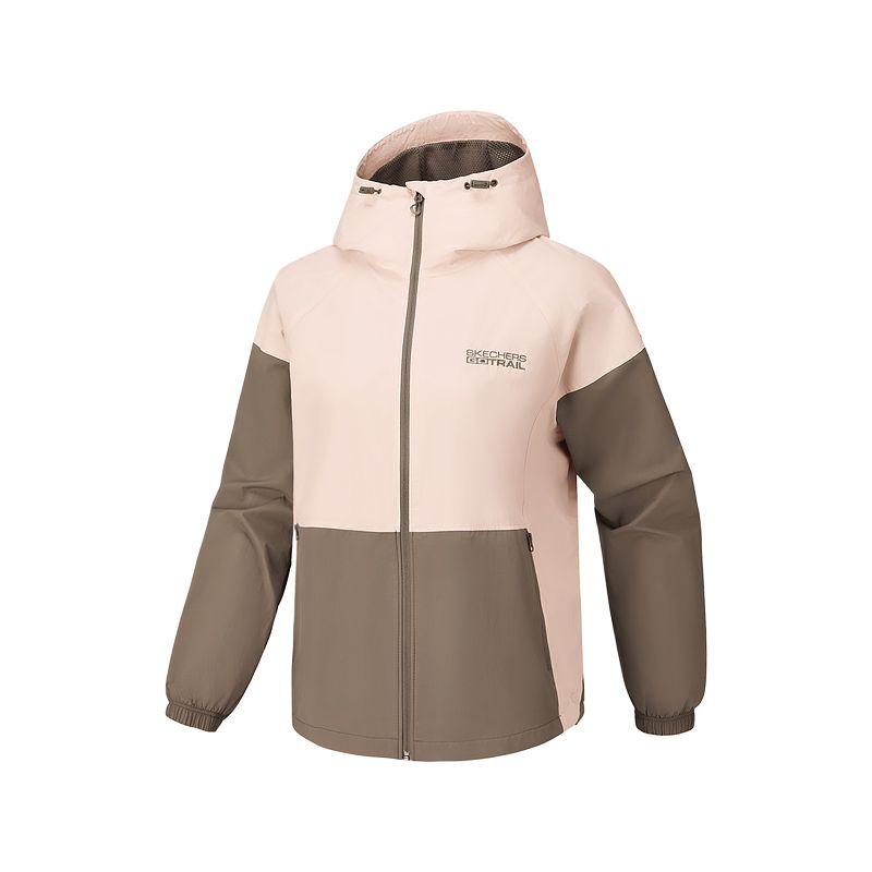 Skechers Simple Comfortable Windproof Loose Zipper Hooded Jacket Women jackets P226W129-028B S
