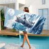 Funny Surfing Cat Microfiber Beach Towel 1 Piece Set 2D Flat Printed Sandproof Waterproof Holiday Sea Surf Sunbed Lounger Towel