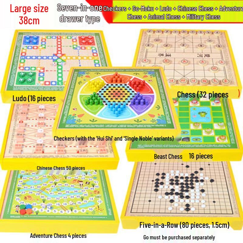 Fengyi 38CM Wooden Multi-Game Chess Board