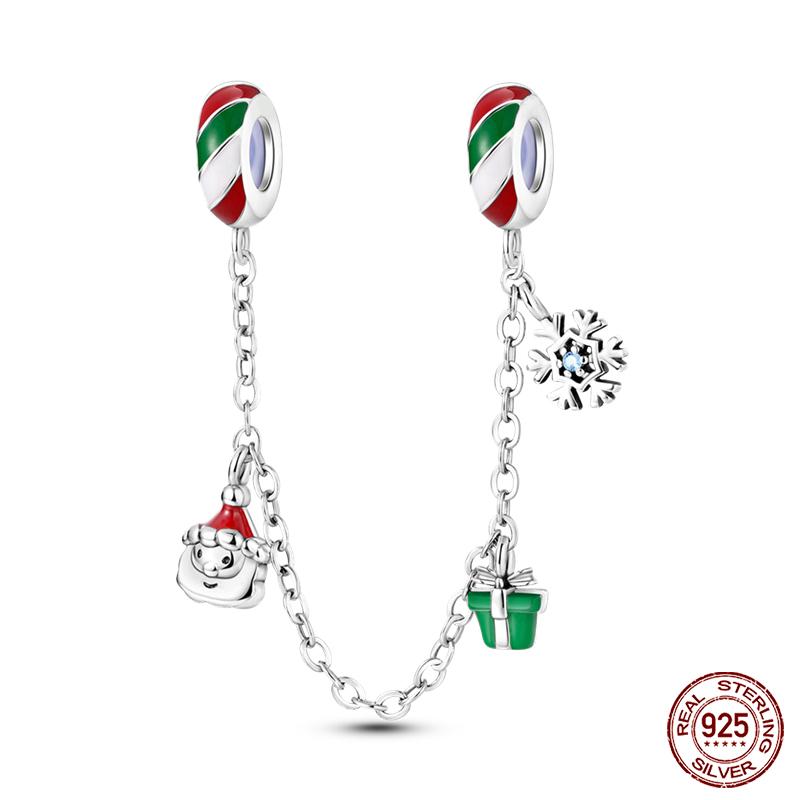 Kupfer Schneeflocke Weihnachtsbaum Skischuhe Perlen Markenarmband Exquisiter DIY Schmuck